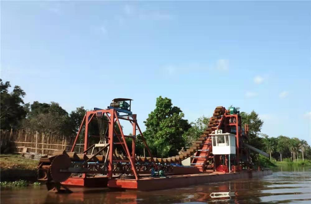 砂金链斗式挖泥船 挖沙机 斗链式金刚石疏浚设备